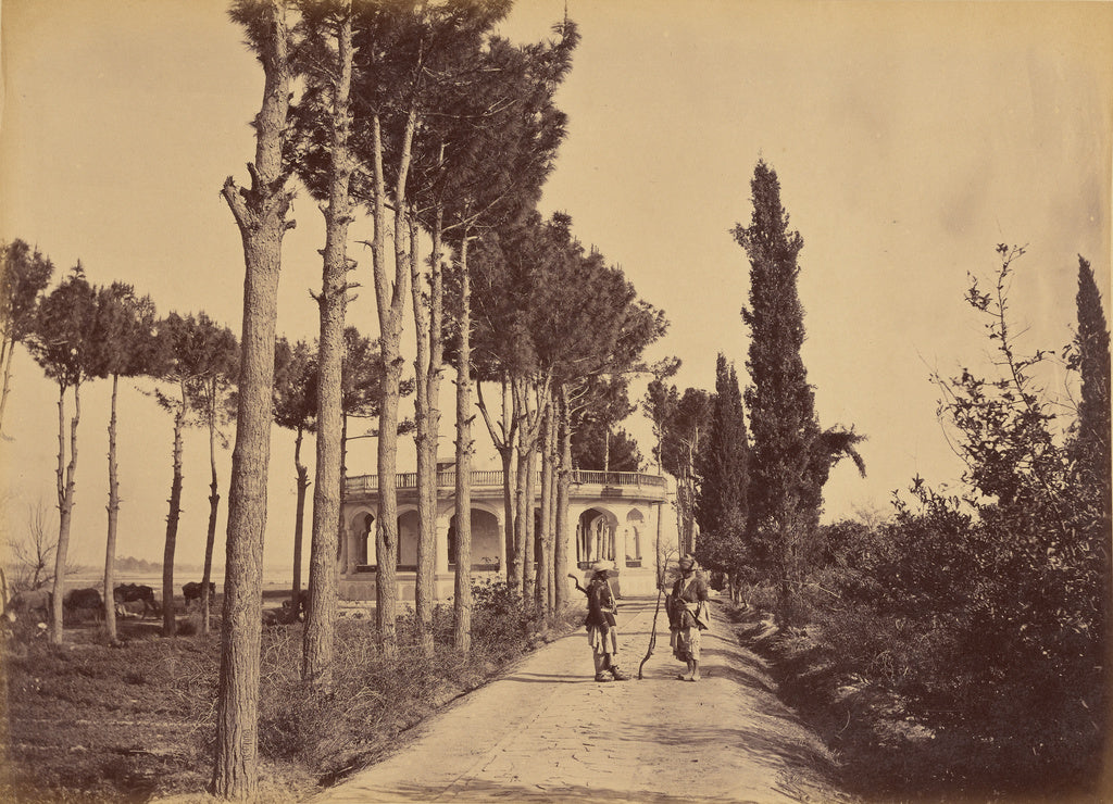 John Burke:The Amir's Garden, from side walk, Poster Print Wall Art