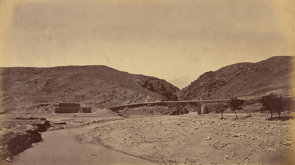 John Burke:Surakh-aub, Bridge showing Gorge, Poster Print Wall Art