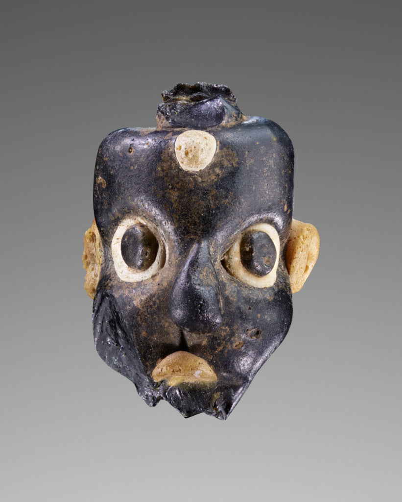 Unknown:Opaque dark blue Mask Bead, Poster Print Wall Art