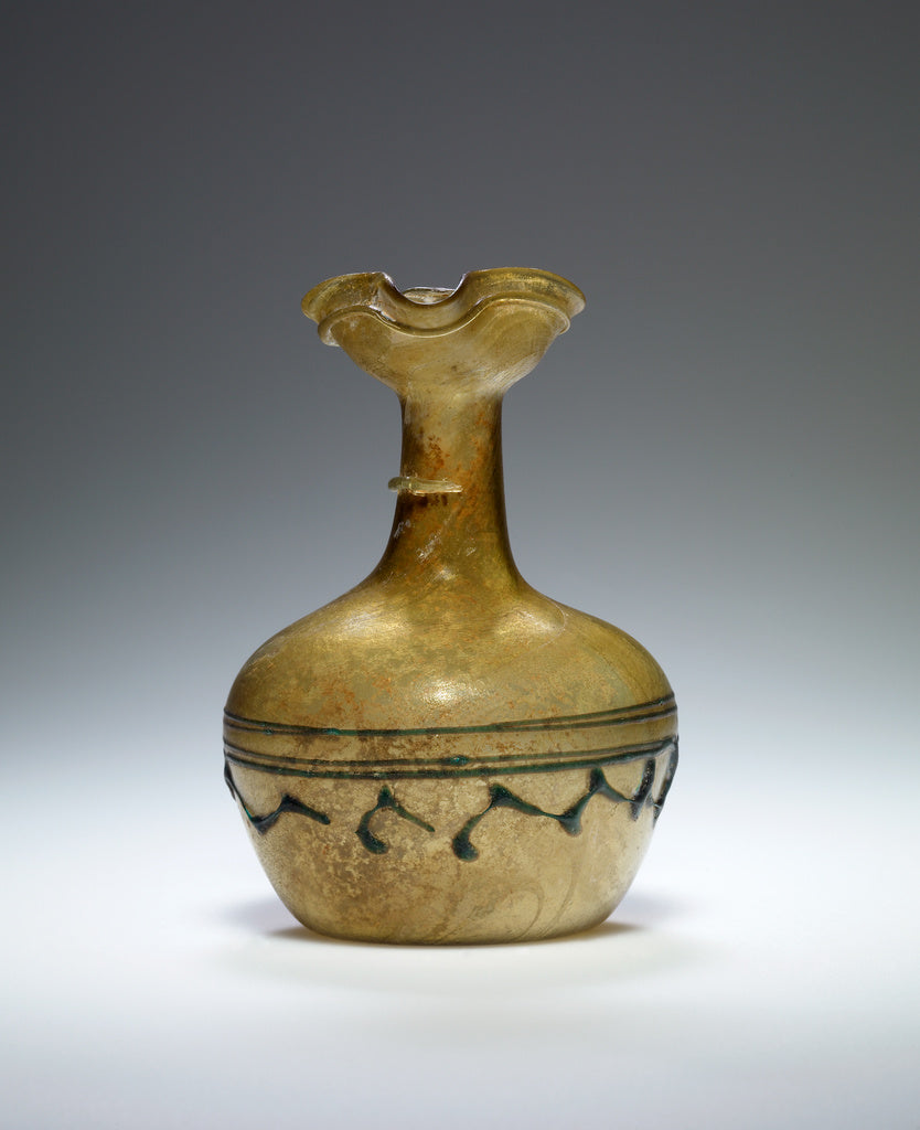 Unknown:Yellowish-Green Oinochoe with blue trails, Poster Print Wall Art