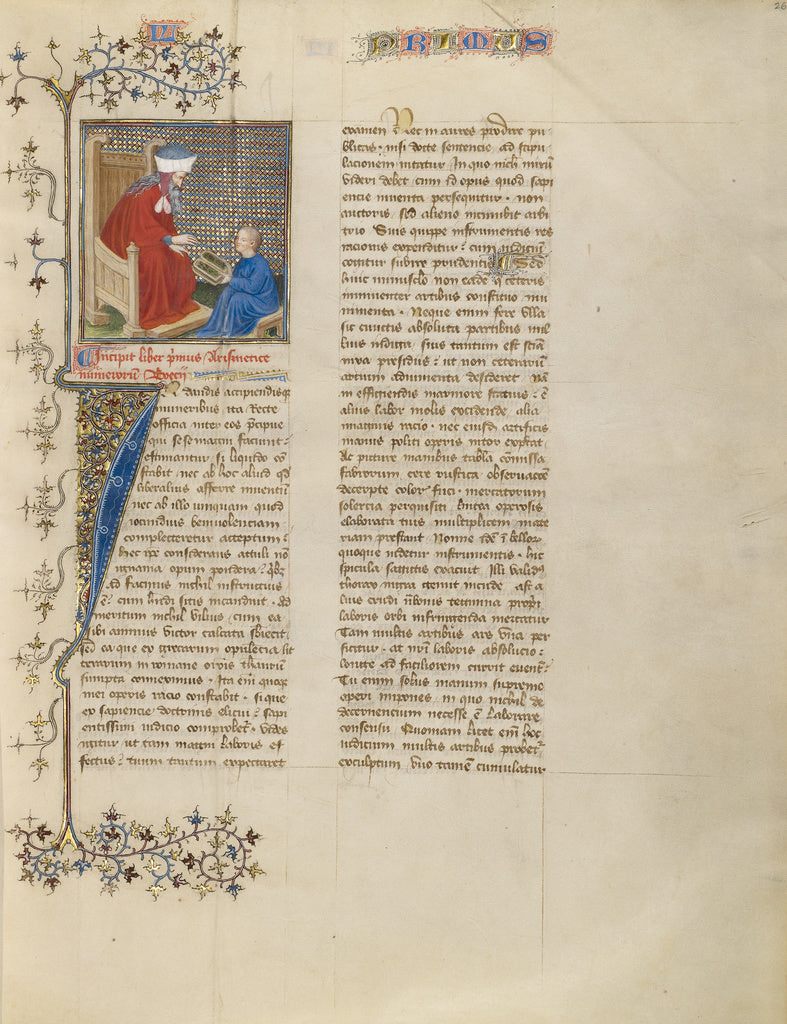 Virgil Master:Boethius Instructs a Young Boy in Arithmetic, Poster Print Wall Art