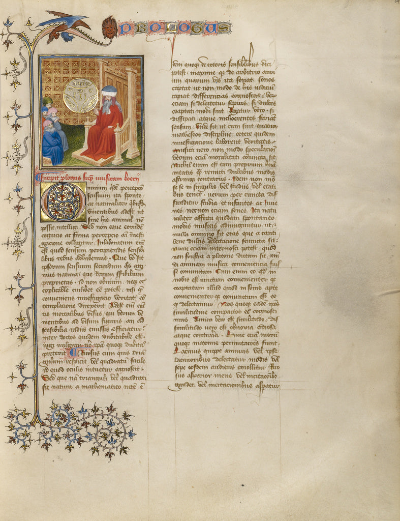 Virgil Master:Boethius Discusses Music with a Group of Men, Poster Print Wall Art