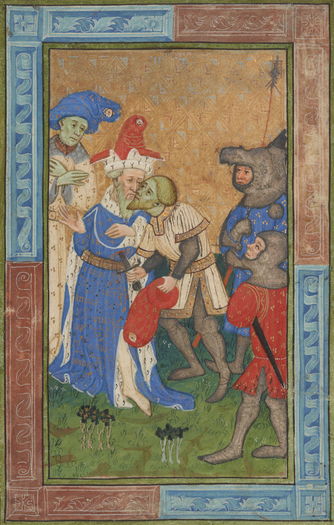 Master of Trinity College Ms. B.11.7:Assassination scene, Poster Print Wall Art