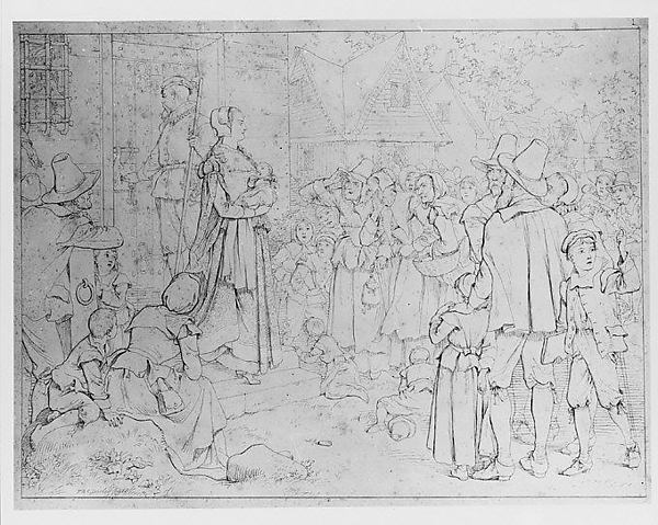 Felix Octavius Carr Darley:The Market Place c1884-16x12"(A3) Poster