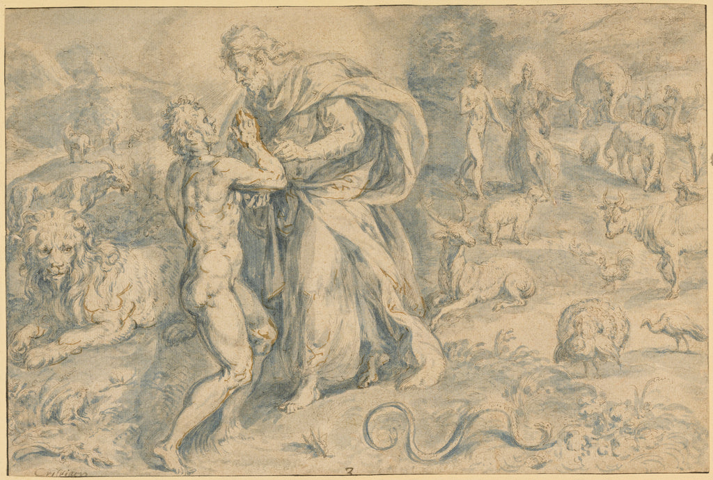 Crispijn van den Broeck:Creation of Adam, Poster Print Wall Art