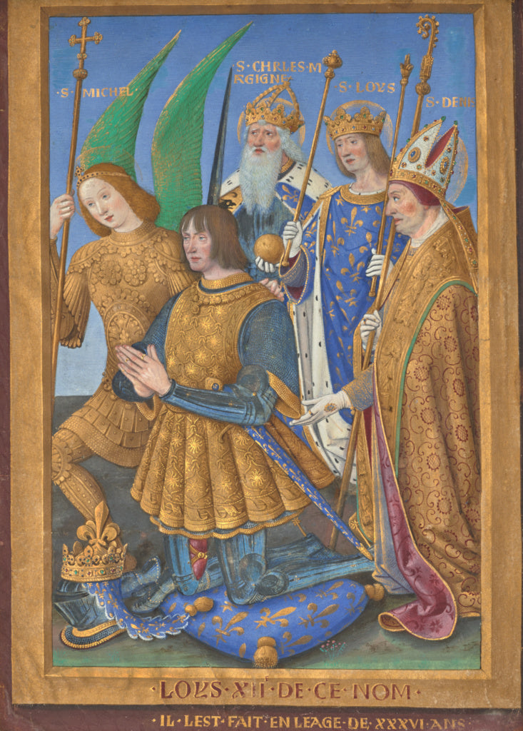 Jean Bourdichon:Louis XII of France Kneeling in Prayer, Acco, Poster Print Wall Art