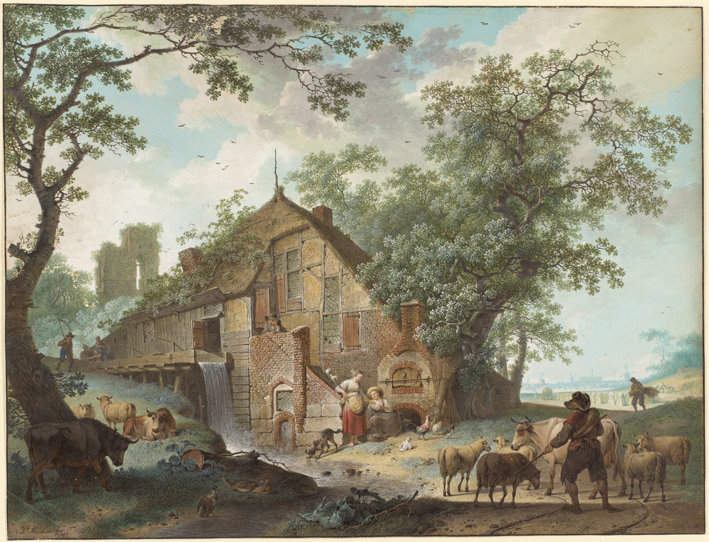Hendrik Meyer:A Summer Scene, Poster Print Wall Art
