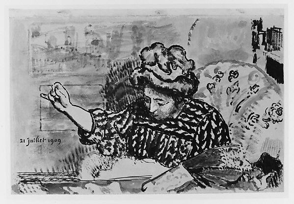 Georges Lemmen - Woman Sewing 1909, Poster Print Wall Art