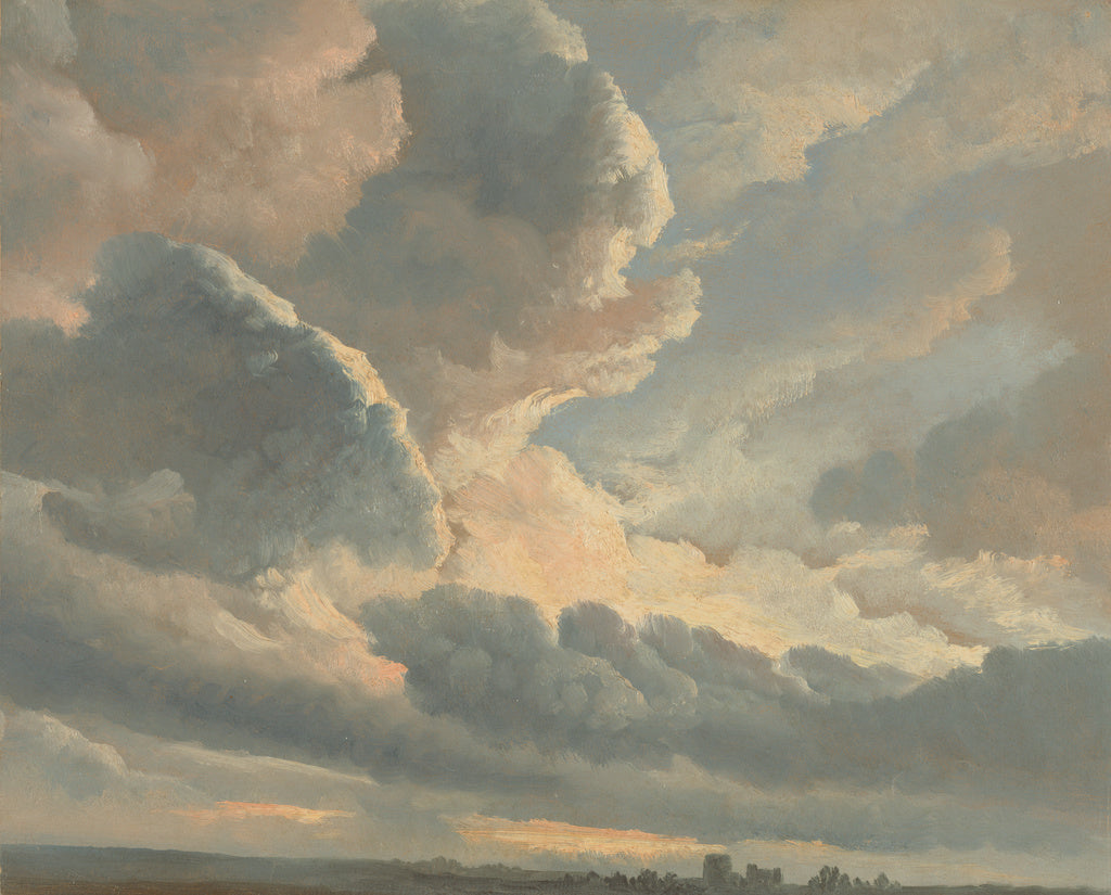 Simon Alexandre Clément Denis:Study of Clouds with a Sunset, Poster Print Wall Art