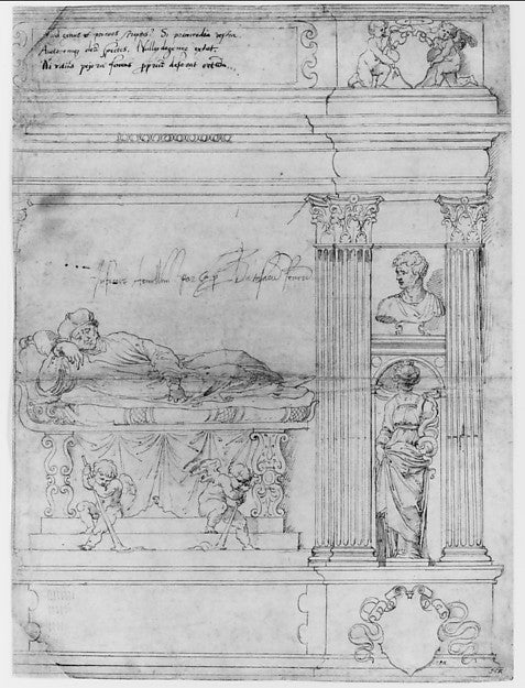 Design for the Right-hand Section of the Tomb of Cardinal Fran,16x12"(A3) Poster