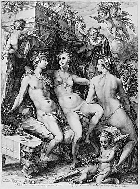 Venus Ceres and Bacchus n.d.-Jan Saenredam,Designed by Hend, Poster Print