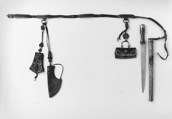 Dagger with Sheath Belt and Accessories 19th cent, Poster Print Wall Art