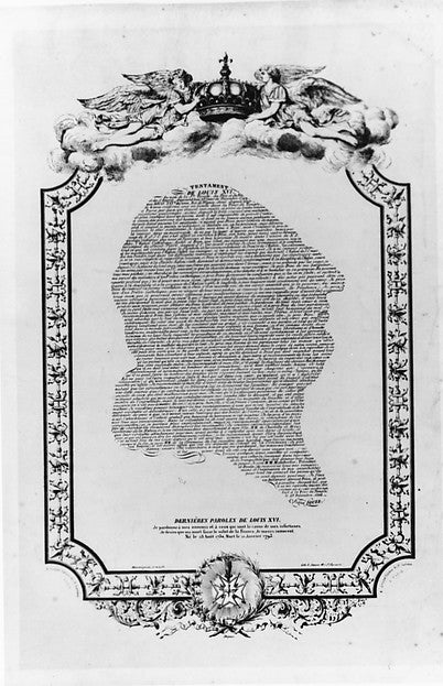 Dernières Paroles de Louis XVI 19th cent-Designed and lithogr, Poster Print Wall Art