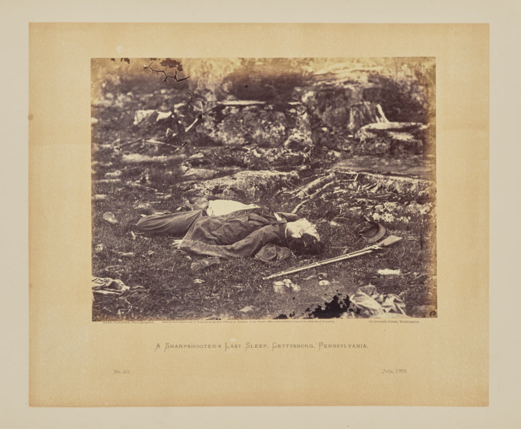Alexander Gardner:A Sharpshooter's Last Sleep, Gettysburg, P, Poster Print Wall Art
