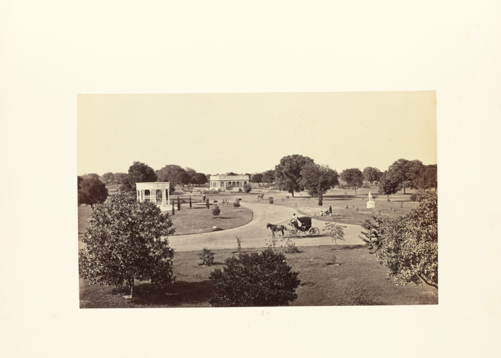 Samuel Bourne:Lucknow; A View in the Wingfield Park, Poster Print Wall Art