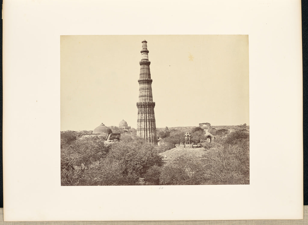Samuel Bourne:Delhi; The Kutub Minar and Surrounding Ruins, , Poster Print Wall Art