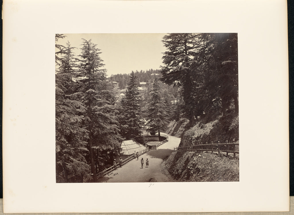 Samuel Bourne:Simla; The Mall from Talbot House, Poster Print Wall Art