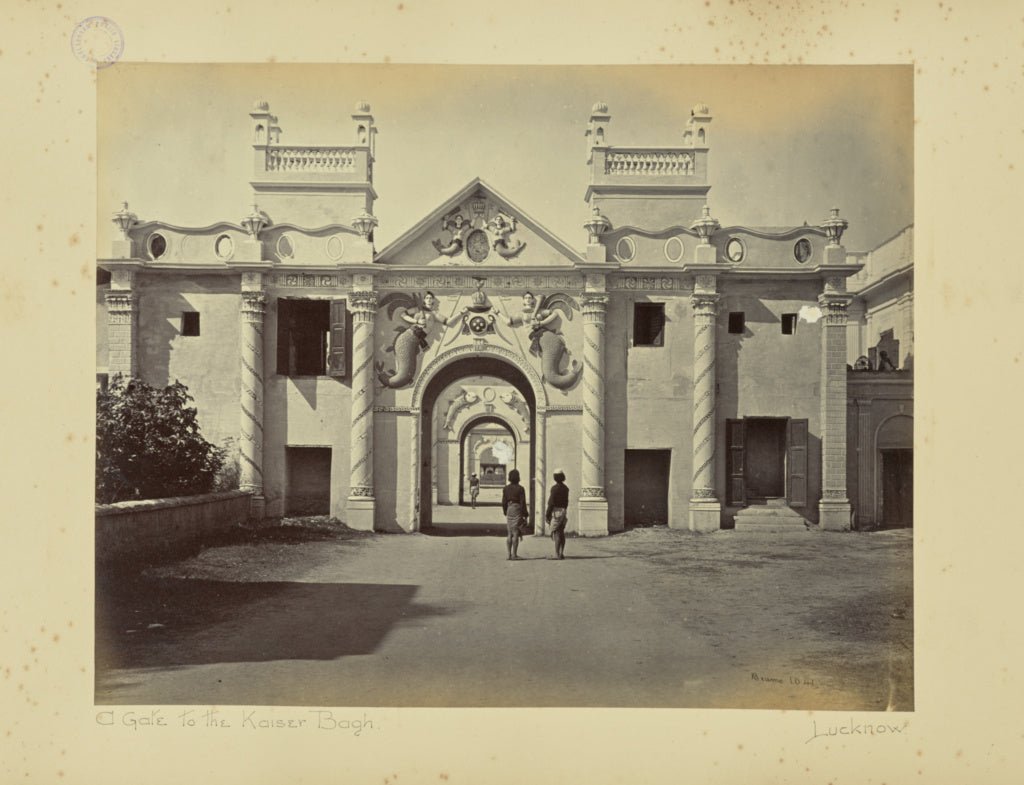 Samuel Bourne:Lucknow; The Mermaid Gate, Kaiser Bagh, Poster Print Wall Art