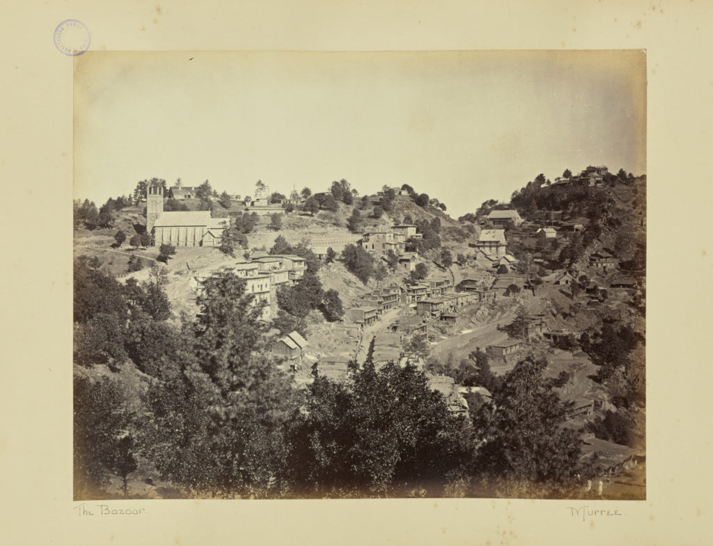 Samuel Bourne:The Bazaar. Murree, Poster Print Wall Art