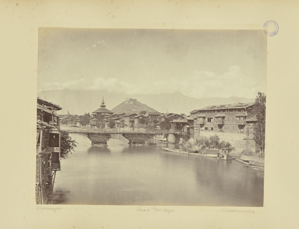 John Burke:Srinager. Third Bridge. Cashmere, Poster Print Wall Art