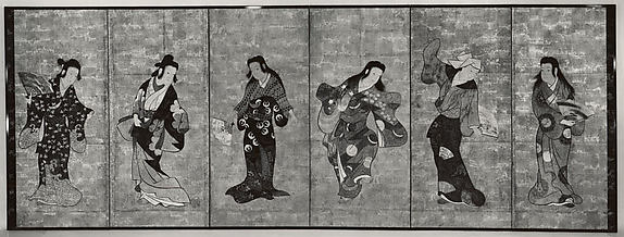 ,Dancers late 17th–early 18th cent,Japan ukiyo-e Period Image,16x12"(A3) Poster