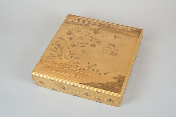 Writing Box with Design of the Tatsuta River 19th cent, Poster Print Wall Art