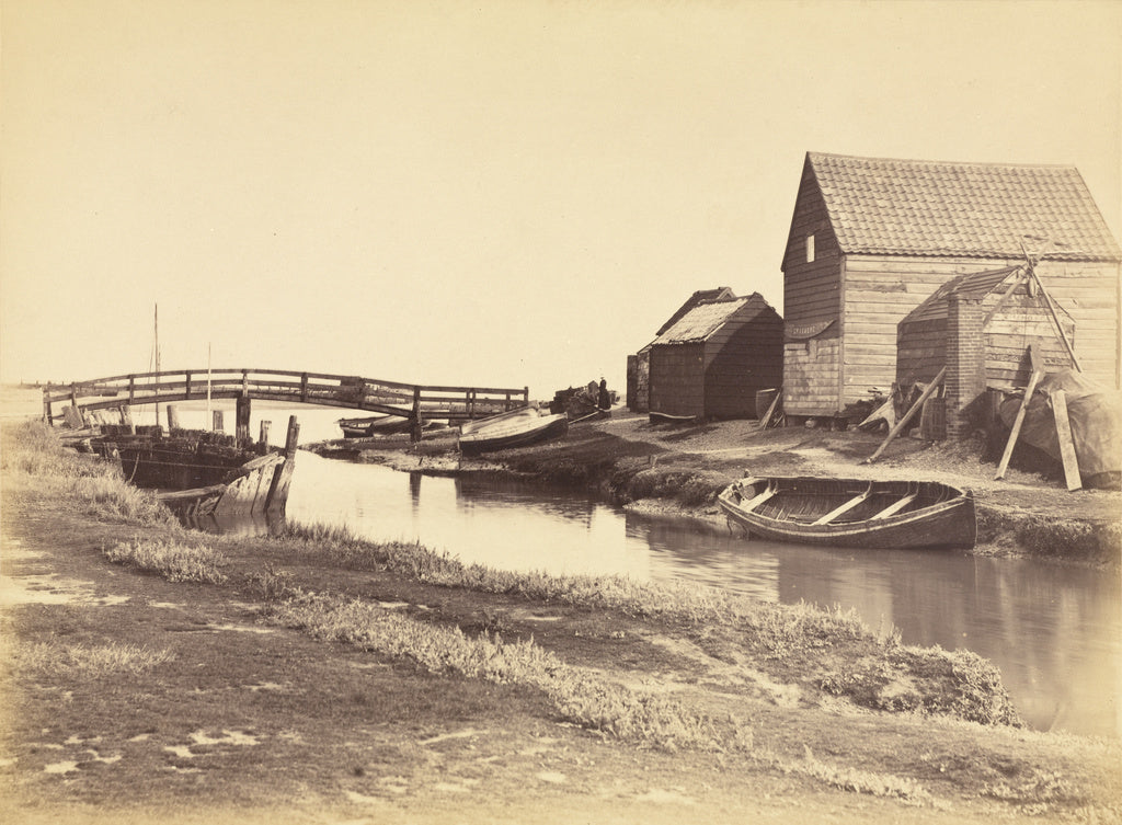 Peter Henry Emerson:Tidal Creek and Old Warehouses South of , Poster Print Wall Art