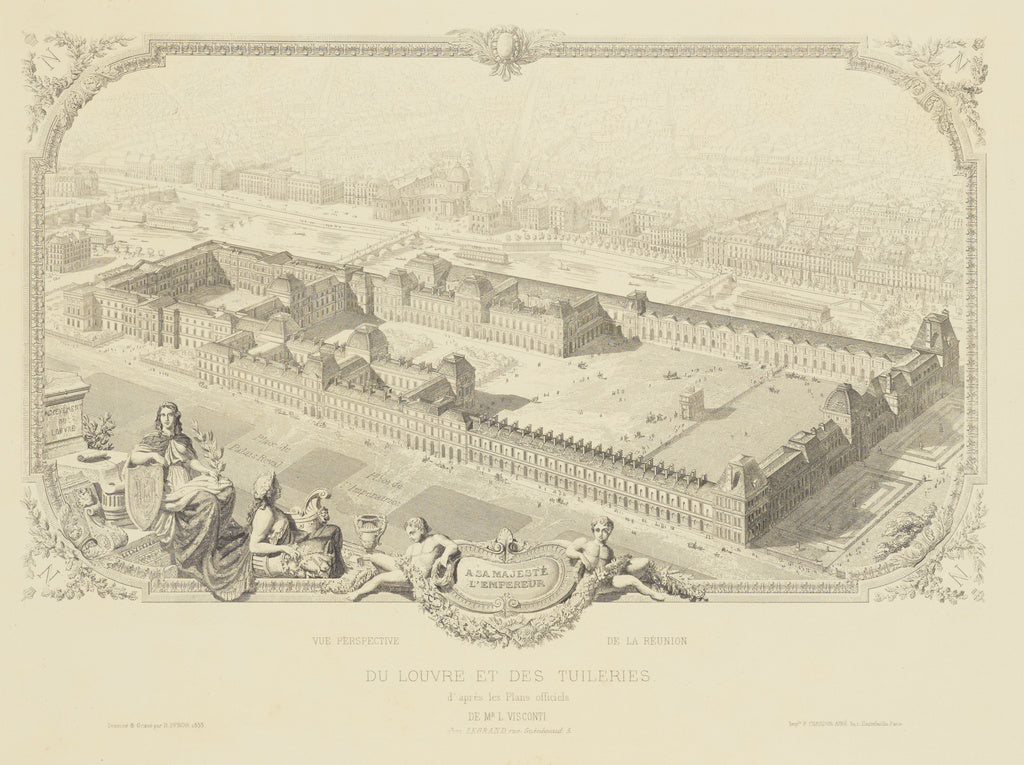 edouard Baldus:Du Louvre et des Tuileries (d'après les Plan, Poster Print Wall Art
