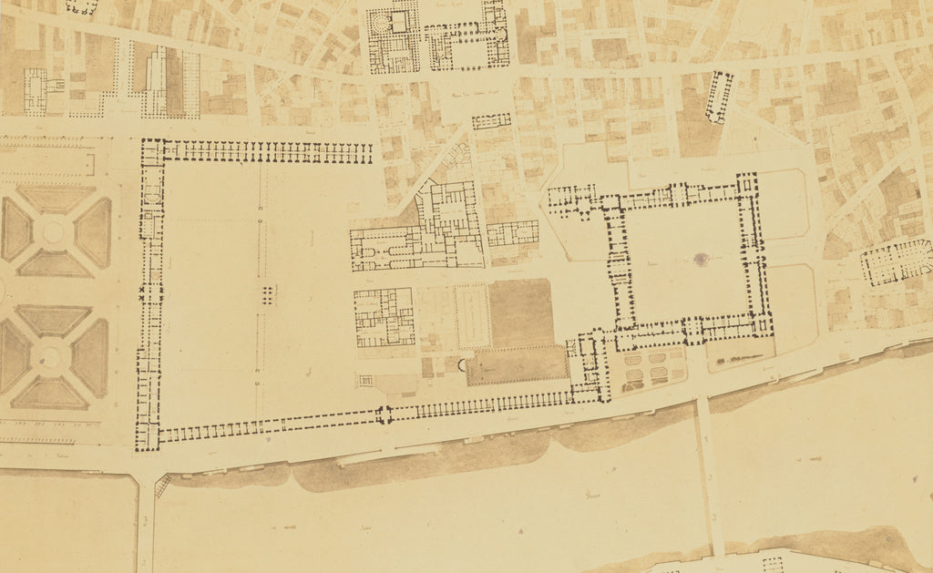 edouard Baldus:[Plan of the Louvre and its Surroundings arou, Poster Print Wall Art