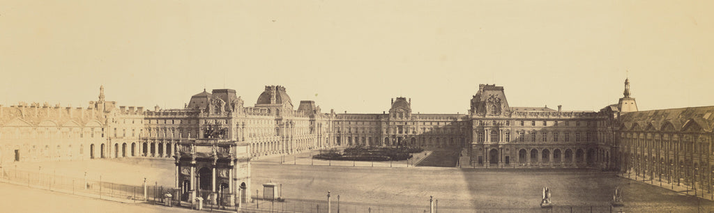 edouard Baldus:[Panoramic View of the Nouveau Louvre, Cour N, Poster Print Wall Art