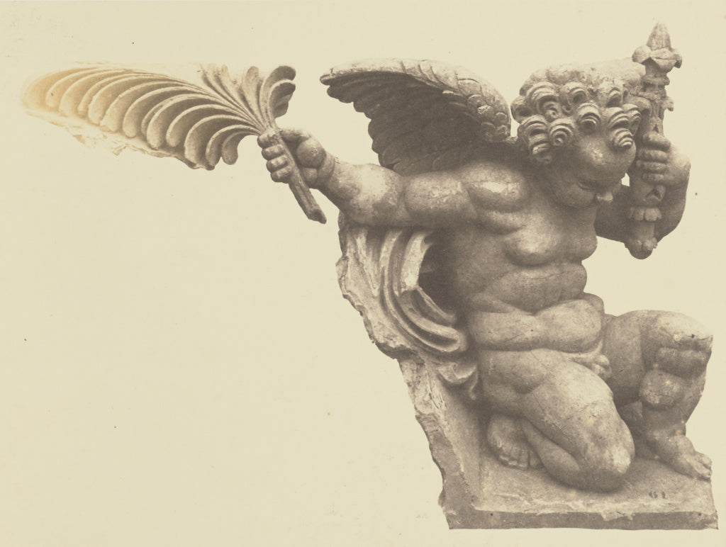 edouard Baldus:["Enfant porteur de palme", Sculpture by Hube, Poster Print Wall Art