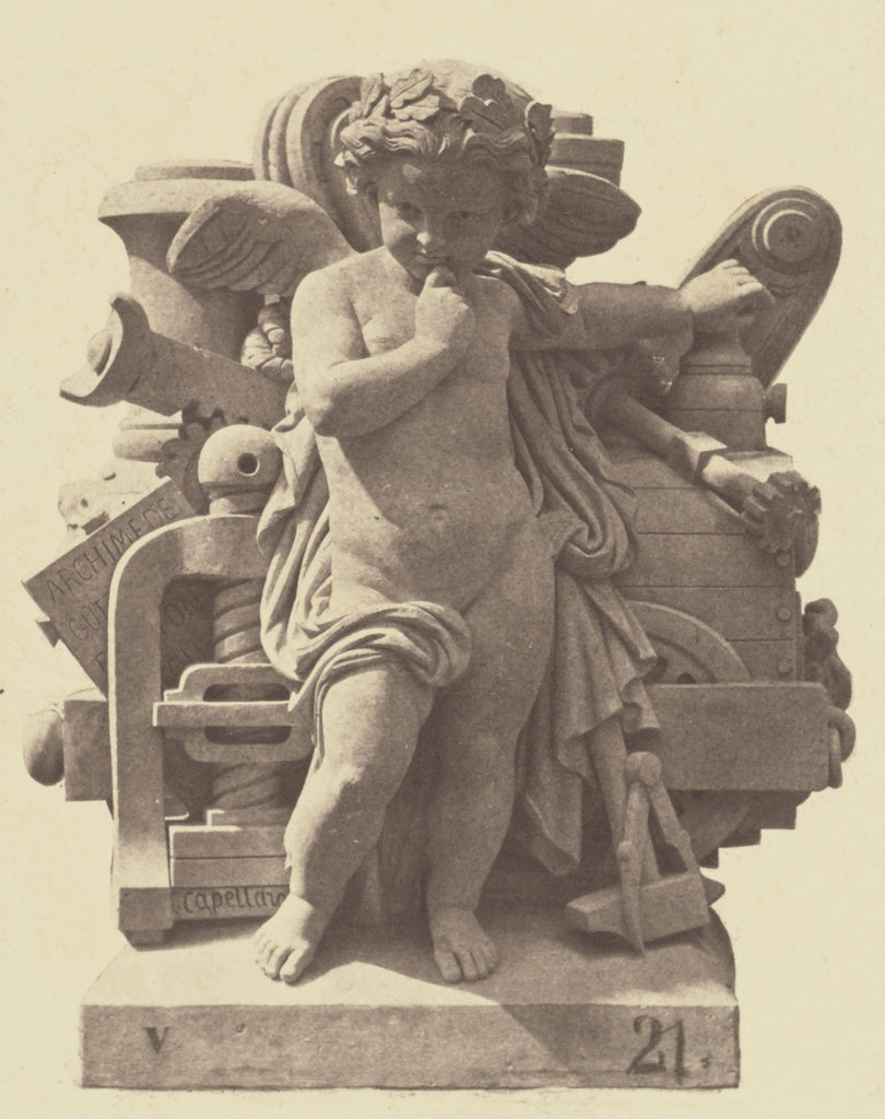 edouard Baldus:["La Mécanique", Sculpture by Charles Capell, Poster Print Wall Art