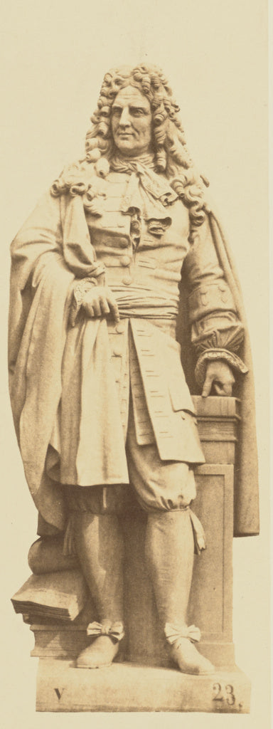 edouard Baldus:["Boileau", Statue by Gabriel Bernard Seurre,, Poster Print Wall Art