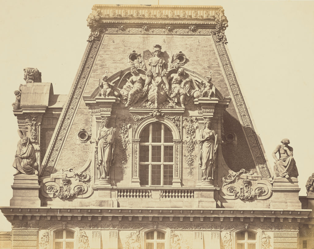 edouard Baldus:[The Roof of the Pavillon Turgot, Louvre, Par, Poster Print Wall Art