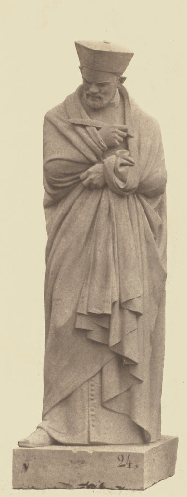 edouard Baldus:["Rabelais", Statue by Elias Robert, Decorati, Poster Print Wall Art