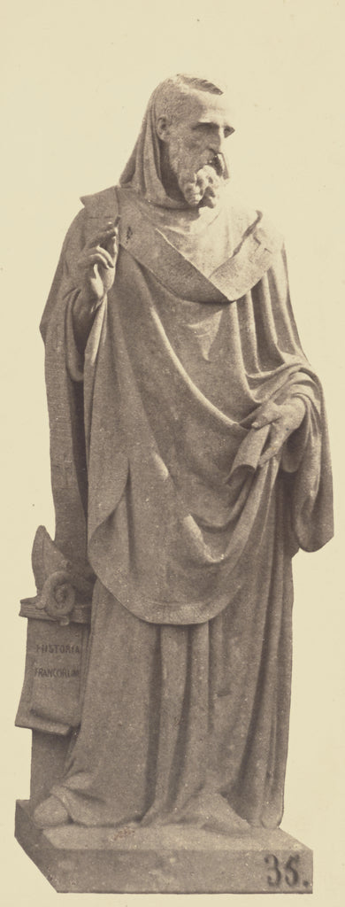 edouard Baldus:["Saint Grégoire de Tours", Statue by Jean-E, Poster Print Wall Art