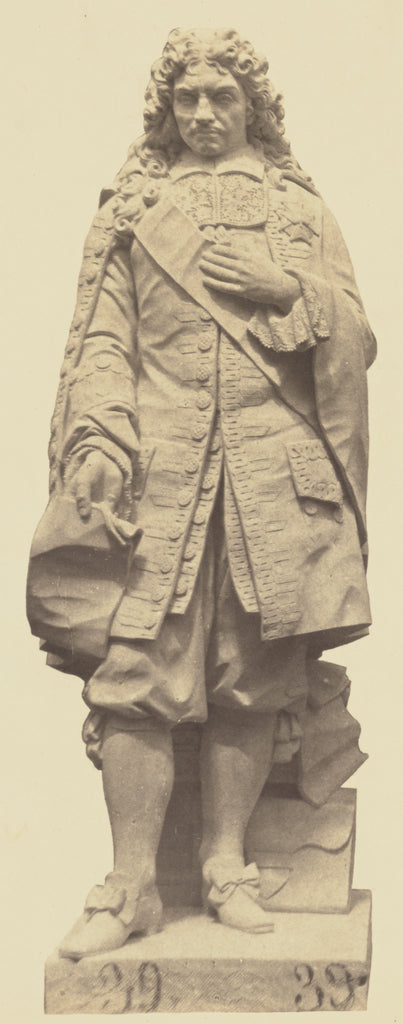 edouard Baldus:["Colbert", Statue by Paul Gayrard, Decoratio, Poster Print Wall Art