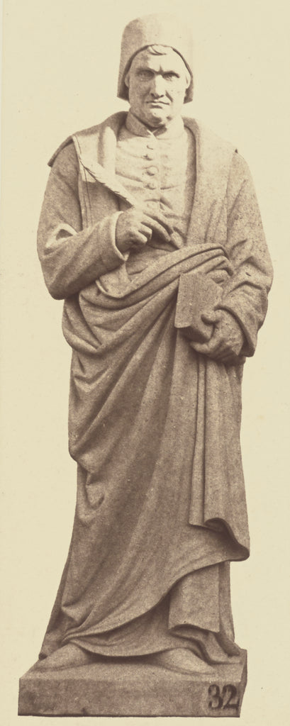 edouard Baldus:["Froissart", Statue by Henri Lemaire, Decora, Poster Print Wall Art