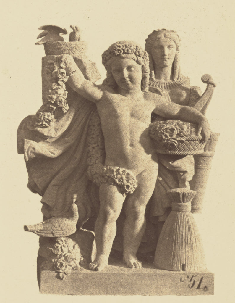 edouard Baldus:["Le Printemps", Sculpture by Jean-Auguste Ba, Poster Print Wall Art