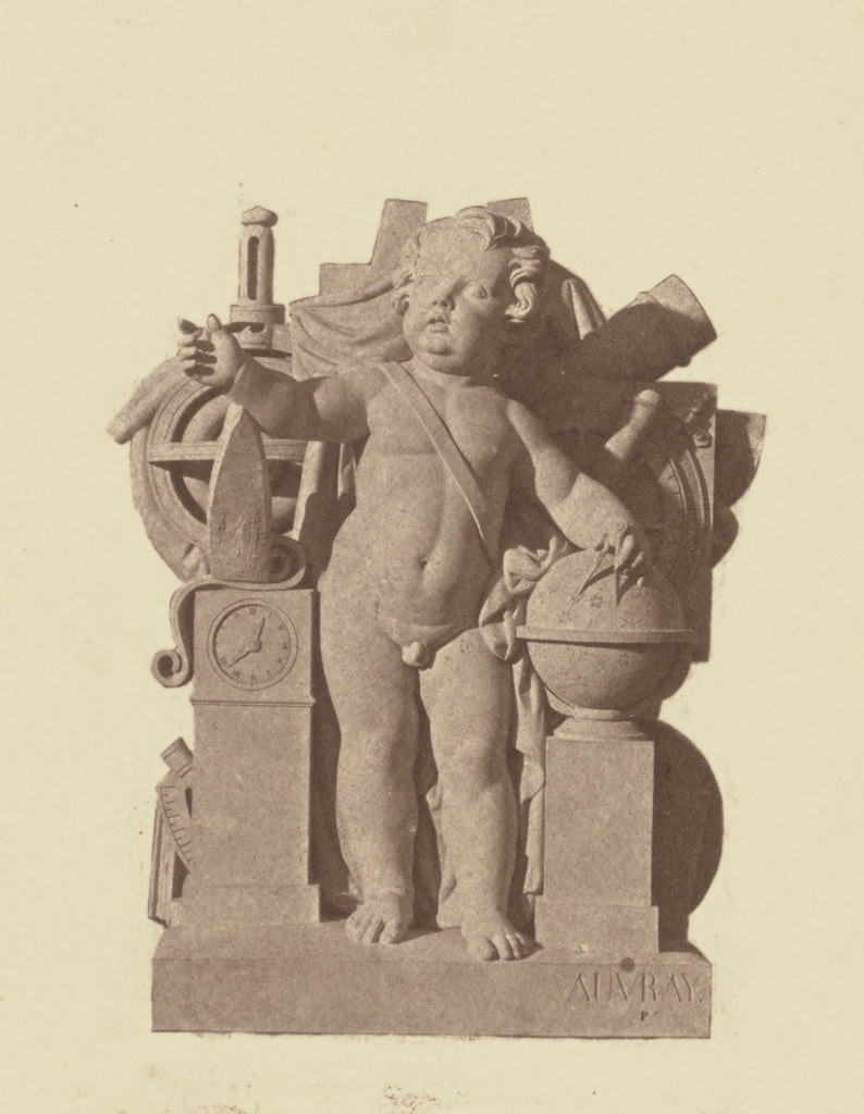 edouard Baldus:["L'Astronomie", Sculpture by Louis Auvray, D, Poster Print Wall Art