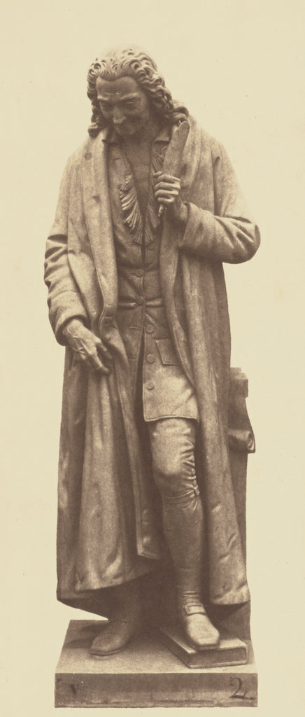 edouard Baldus:["Voltaire", Statue by Antoine Desboeufs, Dec, Poster Print Wall Art