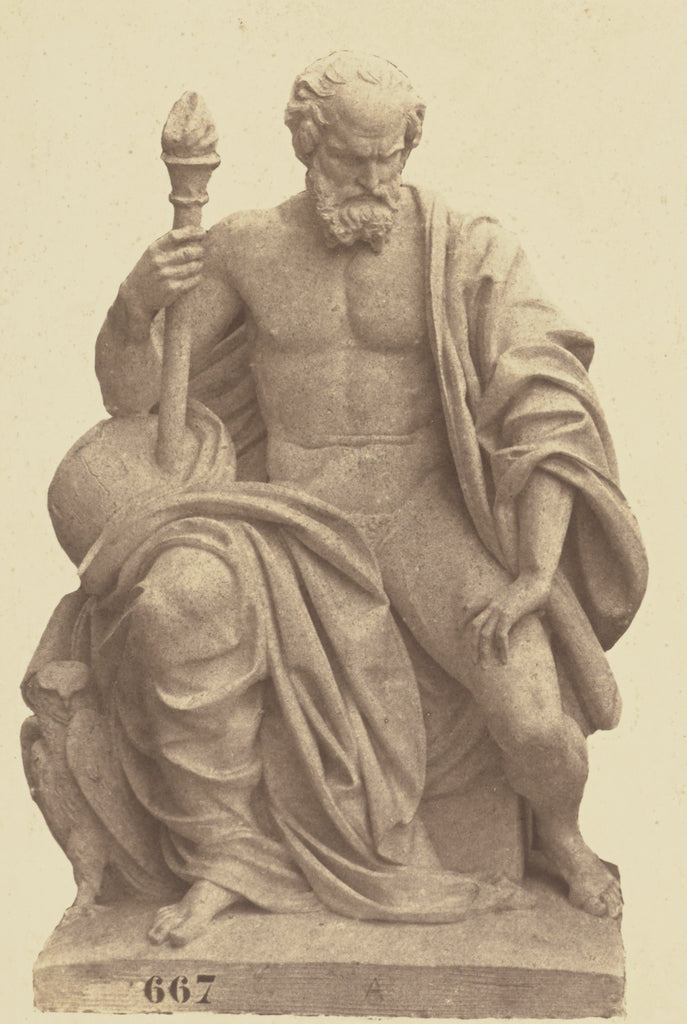 edouard Baldus:["La Science", Sculpture by Elias Robert, Dec, Poster Print Wall Art