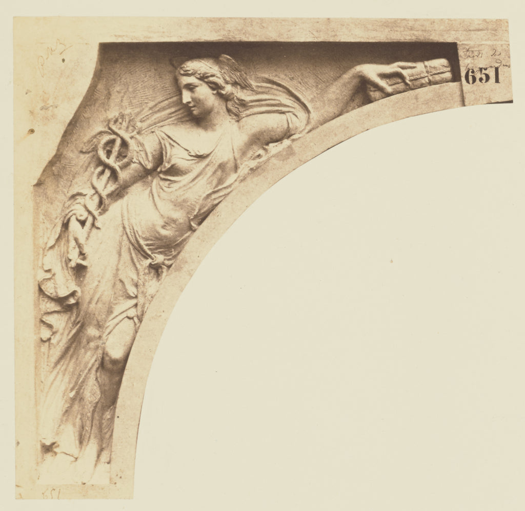 edouard Baldus:["Le Commerce", Sculpture of Joseph Pollet, D, Poster Print Wall Art