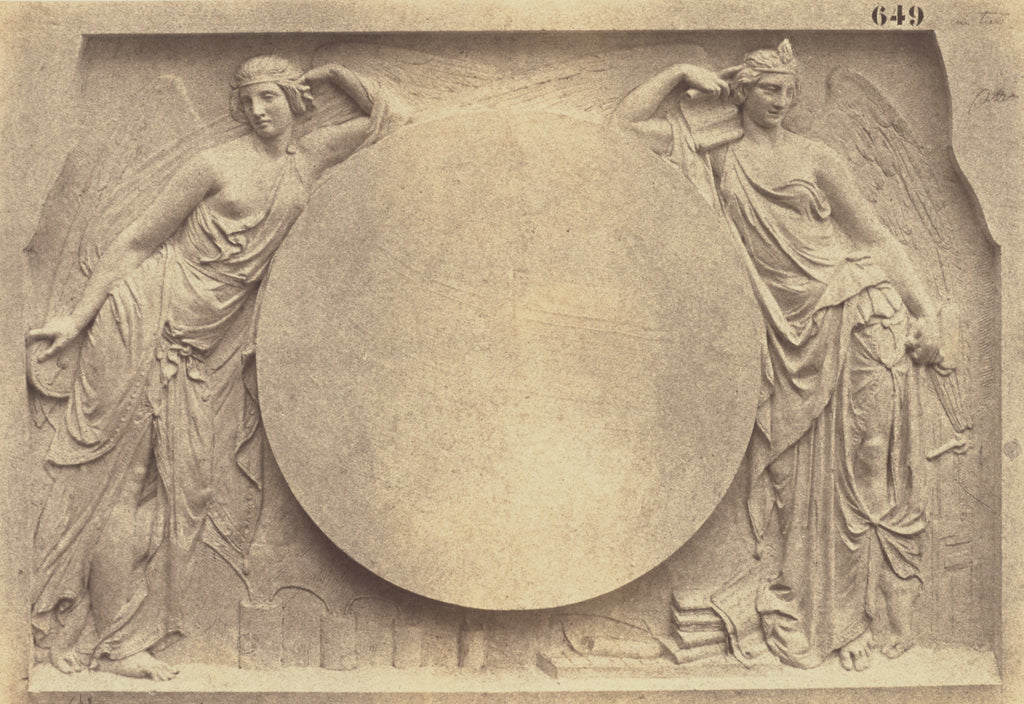 edouard Baldus:["La Télégraphie et l'Imprimerie", Sculptur, Poster Print Wall Art