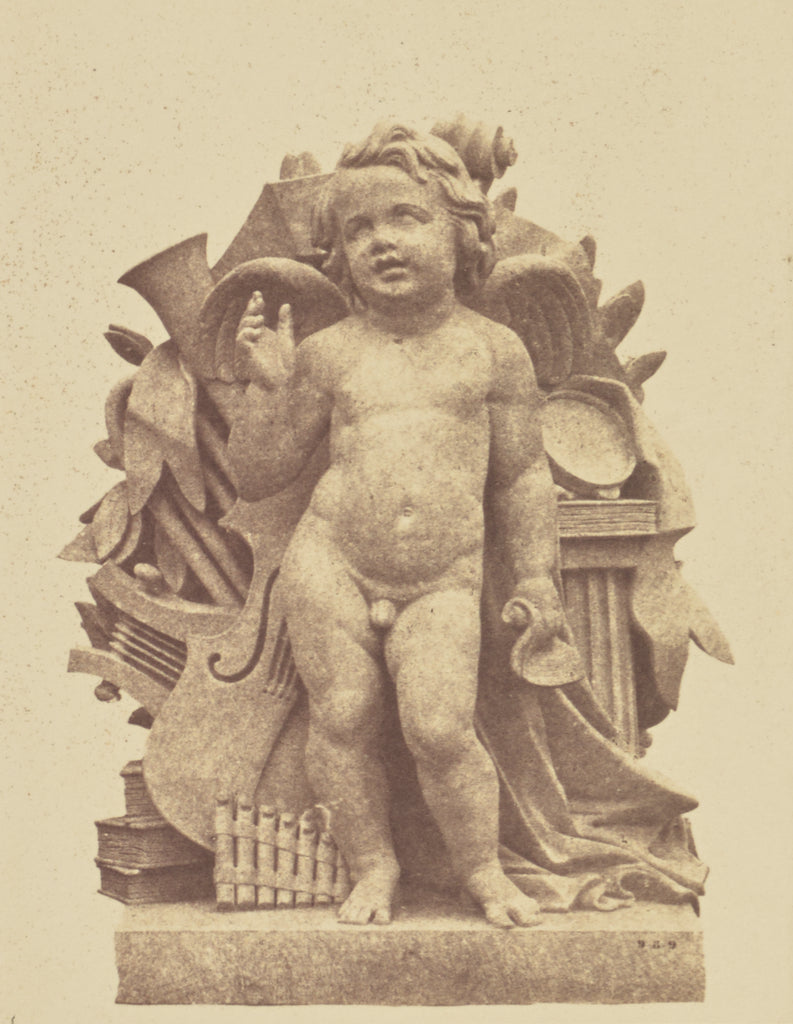 edouard Baldus:["La Musique", Sculpture by Jules Salmson, De, Poster Print Wall Art