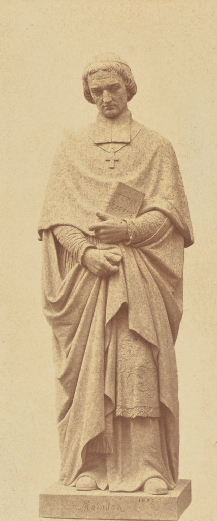 edouard Baldus:["Massillon", Statue by François Jouffroy, D, Poster Print Wall Art