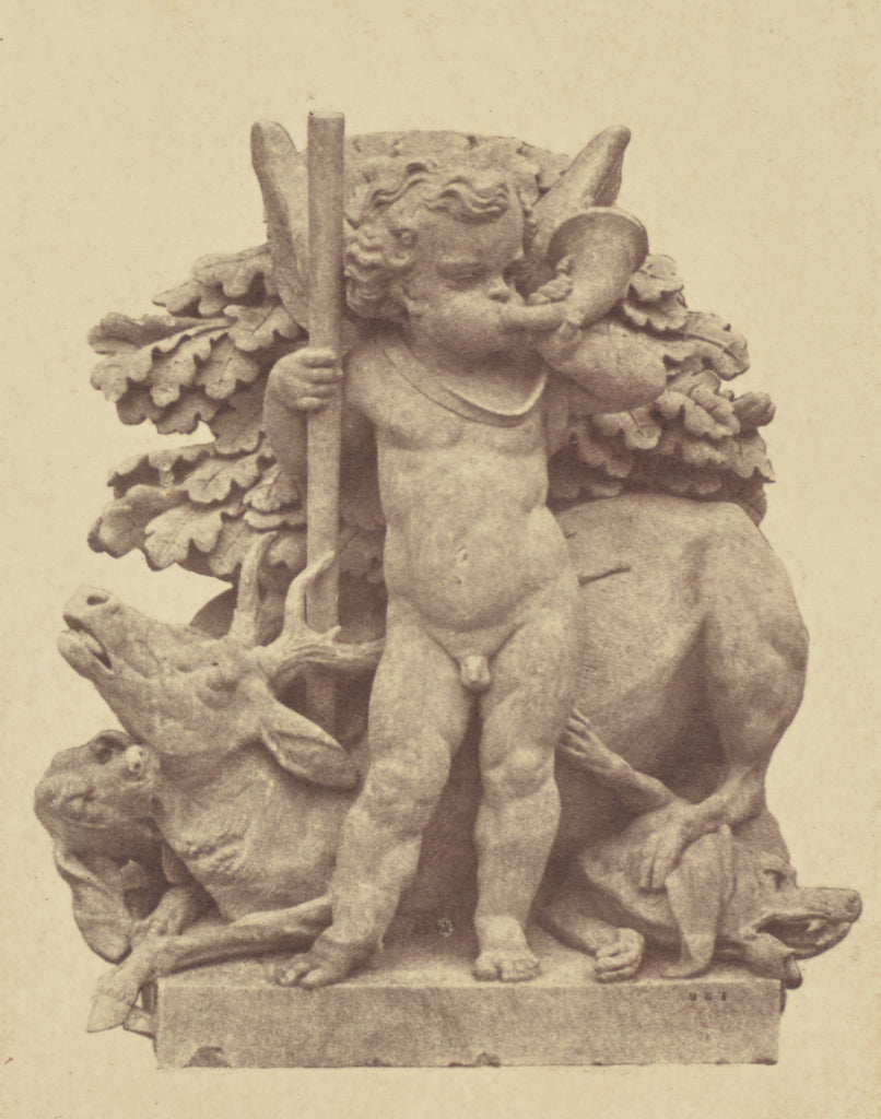 edouard Baldus:["La Chasse", Sculpture by Alexandre Schoenew, Poster Print Wall Art