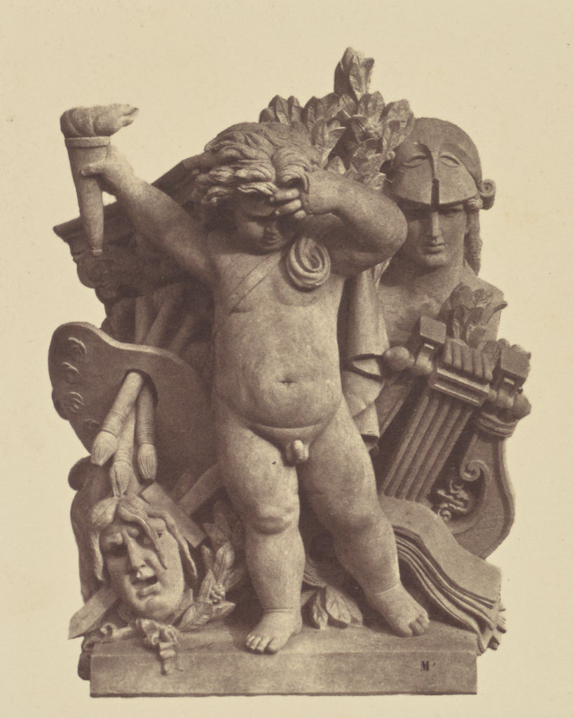 edouard Baldus:["Les Beaux-arts", Sculpture by Nicolas Guill, Poster Print Wall Art