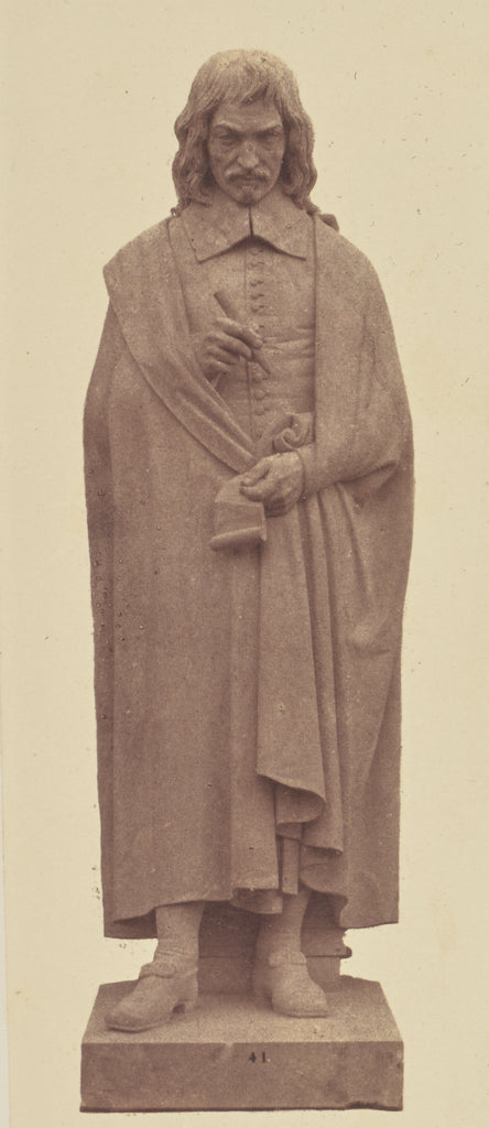 edouard Baldus:["Descartes", Statue by Gabriel Joseph Garrau, Poster Print Wall Art