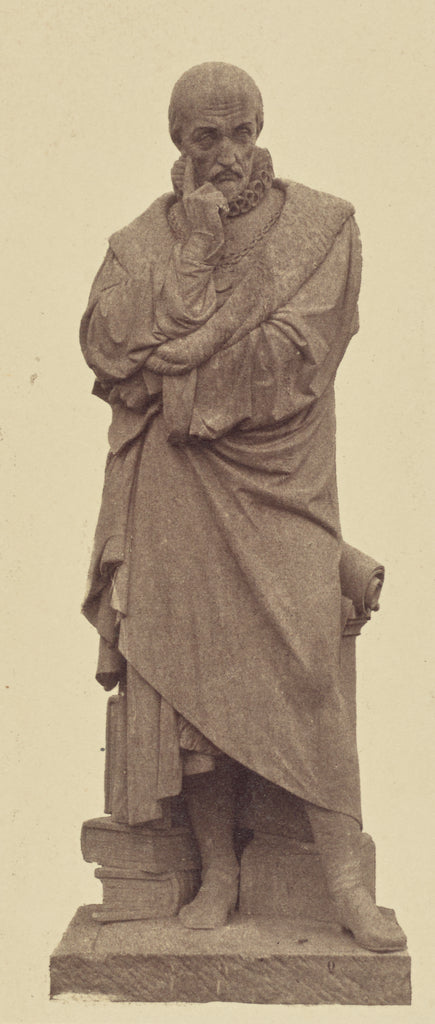 edouard Baldus:["Montaigne", Statue by Jean-François Soitou, Poster Print Wall Art